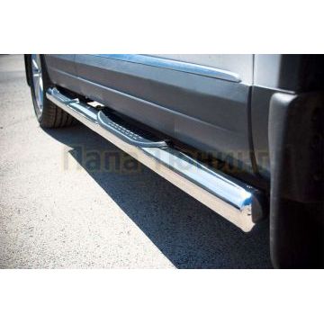Пороги труба d76 с накладками вариант 3 РусСталь для Volkswagen Tiguan 2011-2016