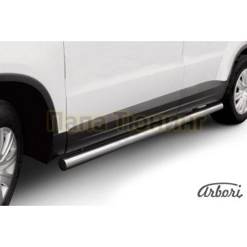 Защита штатных порогов труба 76 мм Slitkoff для Volkswagen Tiguan 2011-2016 Защита штатных порогов труба 76 мм Slitkoff для Volkswagen Tiguan 2011-2016