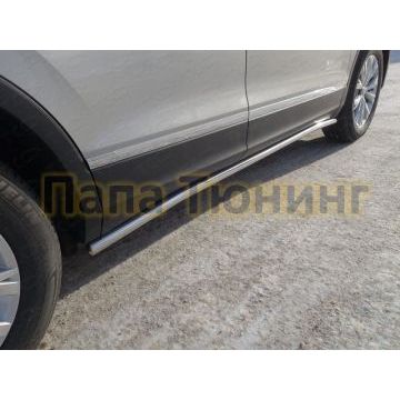 Пороги труба 42 мм ТСС для Volkswagen Tiguan 2016- Пороги труба 42 мм ТСС для Volkswagen Tiguan 2016-