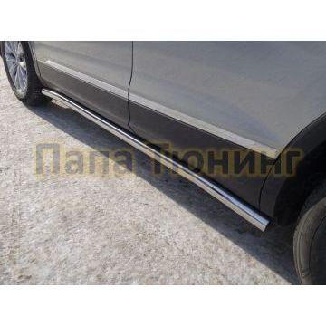 Пороги труба 60 мм ТСС для Volkswagen Tiguan 2016- Пороги труба 60 мм ТСС для Volkswagen Tiguan 2016-