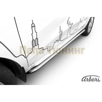 Защита штатных порогов труба с загибами 42 мм Slitkoff для Lada X-RAY 2016- Защита штатных порогов труба с загибами 42 мм Slitkoff для Lada X-RAY 2016-