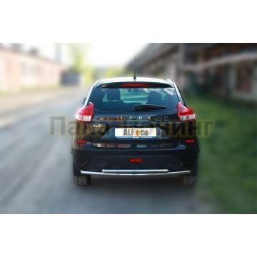Защита заднего бампера двойная 50-42 мм ALFeco для Lada X-RAY 2016-