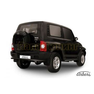 Защита заднего бампера чёрная сталь 57 мм Slitkoff для Тагаз Tager 2008-2014