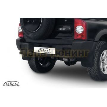 Защита заднего бампера чёрная сталь короткая 57 мм на 5 дверей Slitkoff для Тагаз Tager 2008-2014