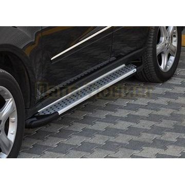 Пороги алюминиевые Sapphire Silver для Ford Kuga 2008-2013