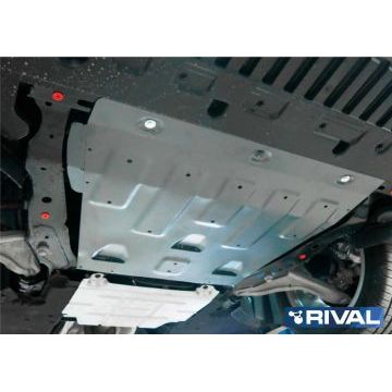 Защита картера + КПП алюминий 4 мм RIVAL для Ford Mondeo, 2.5; 2.0(199л.с.) 2015-