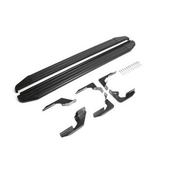 Пороги алюминиевые Rival Black-Premium для Ford Ranger 2012-2015