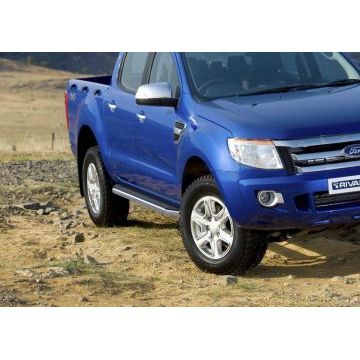 Пороги алюминиевые Rival Premium для Ford Ranger 2012-2015