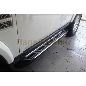 Пороги алюминиевые Corund Silver для Ford Ranger 2012-2015