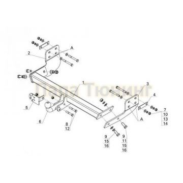 Фаркоп Avtos для Ford Tourneo Custom 2013-2019