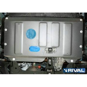Защита картера + КПП Rival алюминий 4 мм для Ford Tourneo Custom, V - 2.2d; передний привод 2012-
