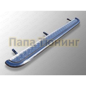 Порог с площадкой правый алюминиевый лист 75х42 мм ТСС для Ford Transit 2014-