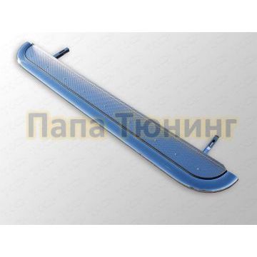 Порог с площадкой правый нержавеющий лист 75х42 мм ТСС для Ford Transit 2014-