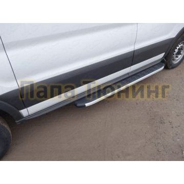 Порог алюминиевый ТСС с накладкой правый 1720 мм для Ford Transit 2014-
