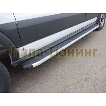 Порог алюминиевый ТСС с накладкой правый 2220 мм для Ford Transit 2014-