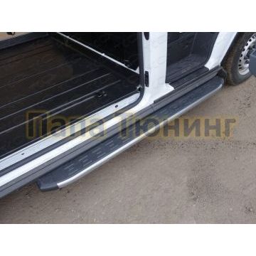 Порог алюминиевый ТСС с накладкой правый серебристый 1720 мм для Ford Transit 2014-