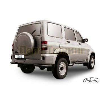 Защита задняя уголки чёрная сталь 76 мм Slitkoff для УАЗ 3163 Патриот 2005-2014 Защита задняя уголки чёрная сталь 76 мм Slitkoff для УАЗ 3163 Патриот 2005-2014