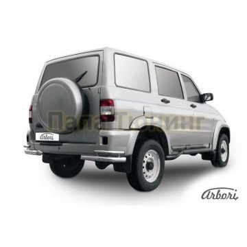 Защита задняя двойные уголки 76-42 мм Slitkoff для УАЗ 3163 Патриот 2005-2014 Защита задняя двойные уголки 76-42 мм Slitkoff для УАЗ 3163 Патриот 2005-2014