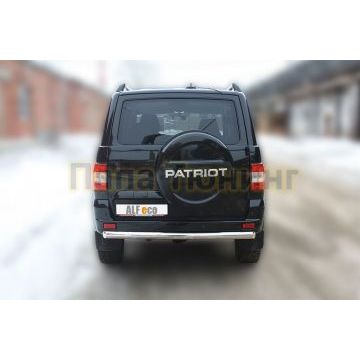 Защита заднего бампера овальная 75х42 мм ALFeco для УАЗ Патриот 2015-