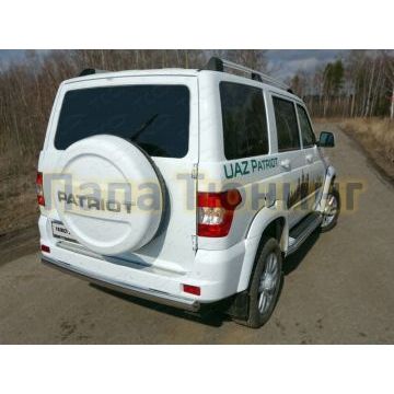 Защита заднего бампера овальная 75х42 мм ТСС для УАЗ Патриот 2015-
