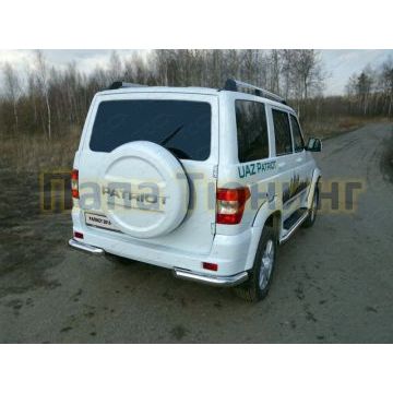 Защита задняя уголки 76 мм ТСС для УАЗ Патриот 2015-