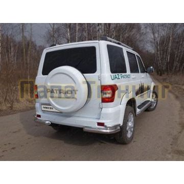 Защита задняя двойные уголки 76-42 мм ТСС для УАЗ Патриот 2015-