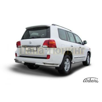 Защита задняя двойные уголки 76-42 мм Slitkoff для Toyota Land Cruiser 200 2012-2013 Защита задняя двойные уголки 76-42 мм Slitkoff для Toyota Land Cruiser 200 2012-2013