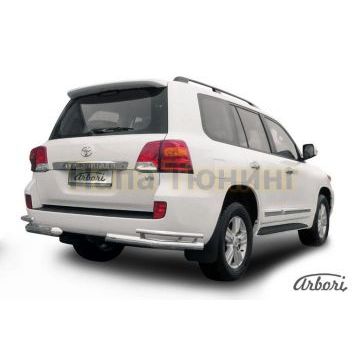 Защита задняя двойные уголки 76-42 мм Arbori для Toyota Land Cruiser 200 2013-2015