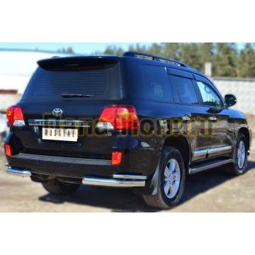 Защита задняя двойные уголки d76-d42 РусСталь для Toyota Land Cruiser 200 2012-2015