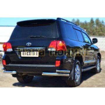 Защита задняя двойные уголки d76-d57  РусСталь для Toyota Land Cruiser 200 2012-2015