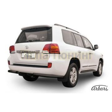 Защита задняя уголки чёрная сталь 76 мм Slitkoff для Toyota Land Cruiser 200 2013-2015 Защита задняя уголки чёрная сталь 76 мм Slitkoff для Toyota Land Cruiser 200 2013-2015
