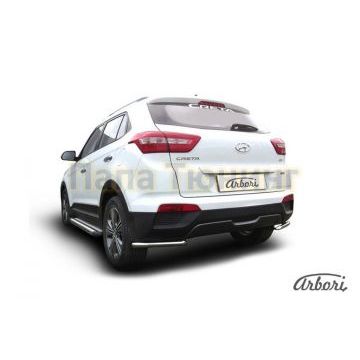 Защита задняя уголки 42 мм на 4х4 Slitkoff для Hyundai Creta 2016-2021