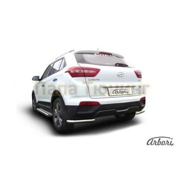 Защита задняя уголки 57 мм на 4х4 Slitkoff для Hyundai Creta 2016-2021