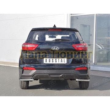 Защита задняя уголки d42 РусСталь для Hyundai Creta 2016-2021