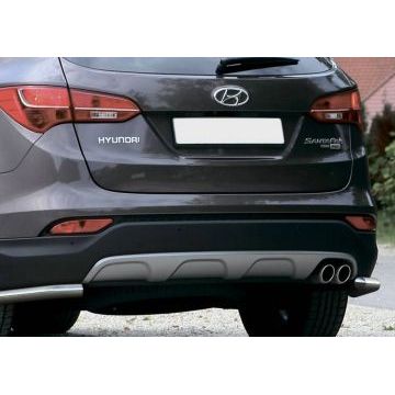Защита задняя уголки 57 мм Rival для Hyundai Santa Fe 2012-2015