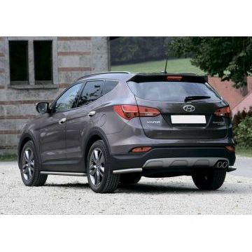 Защита задняя уголки 57 мм Rival для Hyundai Santa Fe 2012-2015