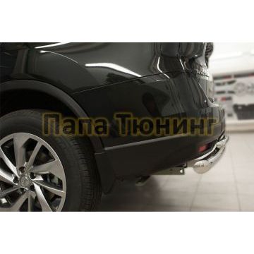 Защита заднего бампера двойная d57-d42х РусСталь для Nissan X-Trail 2015-2018