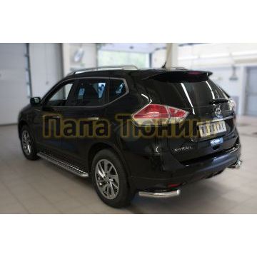 Защита задняя уголки d57 РусСталь для Nissan X-Trail 2015-