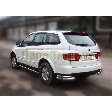 Защита задняя двойные уголки 76-50 мм ALFeco для Ssangyong Kyron 2007-2015
