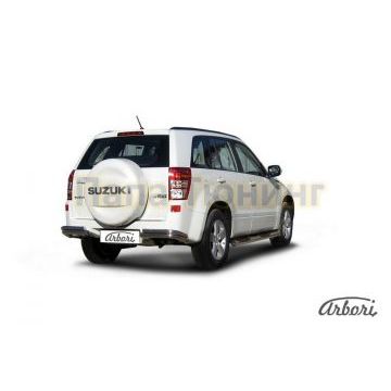 Защита задняя двойные уголки 57-42 мм Slitkoff для Suzuki Grand Vitara 2008-2011