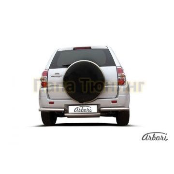 Защита заднего бампера волна 57 мм на 3 двери Slitkoff для Suzuki Grand Vitara 2008-2011