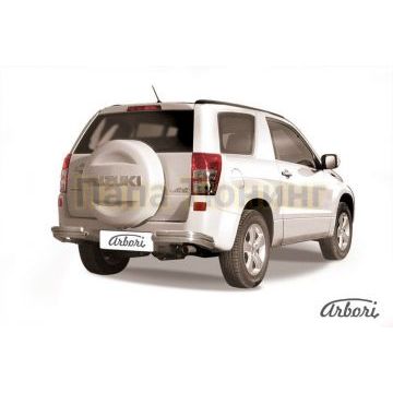 Защита задняя двойные уголки 57-42 мм на 3 двери Slitkoff для Suzuki Grand Vitara 2008-2011