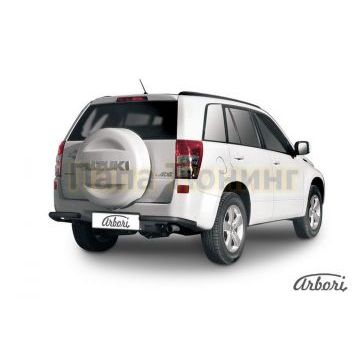 Защита задняя уголки чёрная сталь 57 мм Slitkoff для Suzuki Grand Vitara 2008-2011