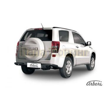 Защита задняя уголки чёрная сталь 57 мм на 3 двери Slitkoff для Suzuki Grand Vitara 2008-2011