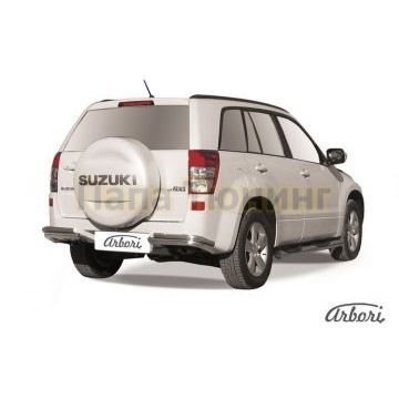 Защита задняя двойные уголки 57-42 мм Slitkoff для Suzuki Grand Vitara 2012-2015 Защита задняя двойные уголки 57-42 мм Slitkoff для Suzuki Grand Vitara 2012-2015