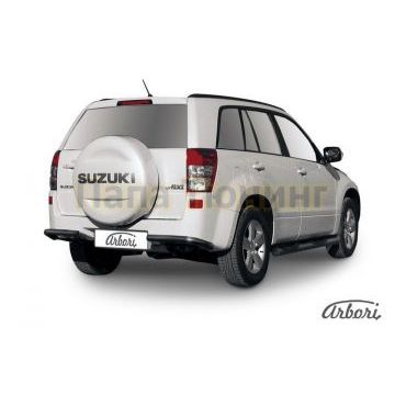 Защита задняя уголки чёрная сталь 57 мм Slitkoff для Suzuki Grand Vitara 2012-2015 Защита задняя уголки чёрная сталь 57 мм Slitkoff для Suzuki Grand Vitara 2012-2015