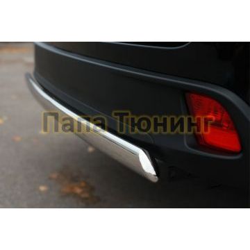 Защита заднего бампера овальная 75х42 мм РусСталь для Toyota Highlander 2014-2016