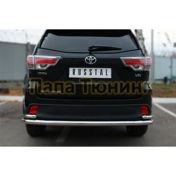 Защита заднего бампера двойная d57-d42 РусСталь для Toyota Highlander 2014-2016