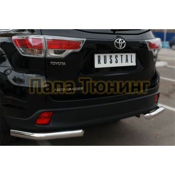 Защита задняя уголки d57 РусСталь для Toyota Highlander 2014-2016
