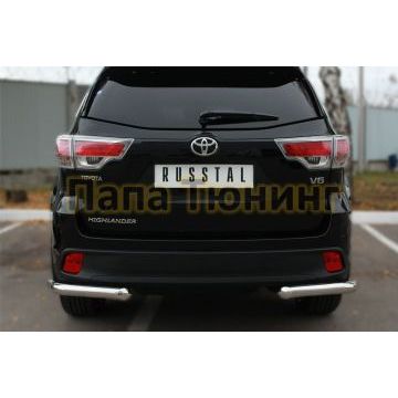Защита задняя уголки d57 РусСталь для Toyota Highlander 2014-2016